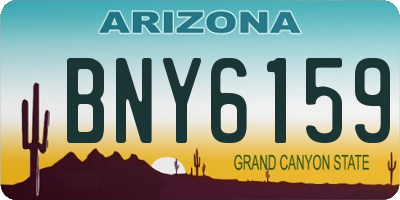AZ license plate BNY6159