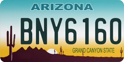 AZ license plate BNY6160