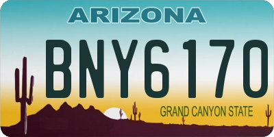 AZ license plate BNY6170