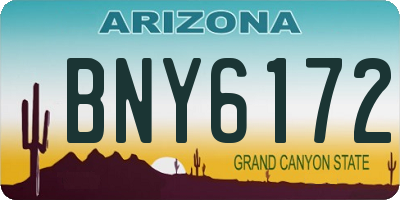 AZ license plate BNY6172