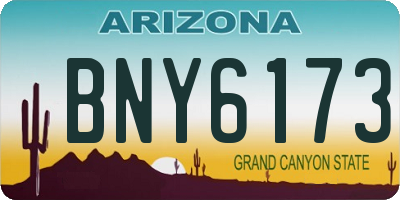 AZ license plate BNY6173