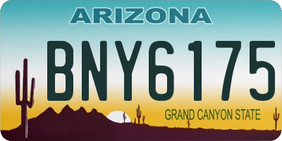 AZ license plate BNY6175