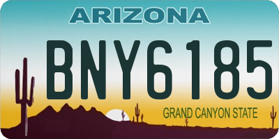AZ license plate BNY6185