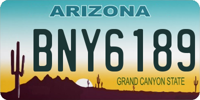 AZ license plate BNY6189