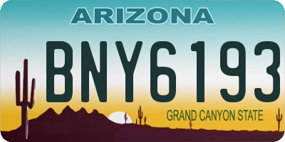 AZ license plate BNY6193