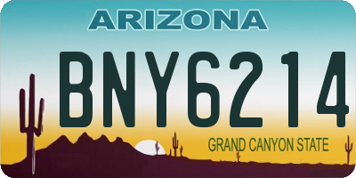 AZ license plate BNY6214