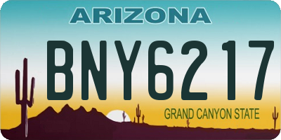 AZ license plate BNY6217