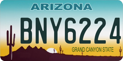 AZ license plate BNY6224