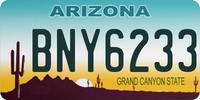 AZ license plate BNY6233