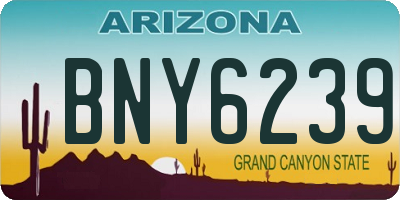 AZ license plate BNY6239