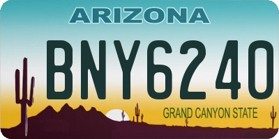 AZ license plate BNY6240