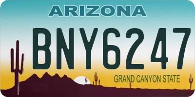 AZ license plate BNY6247