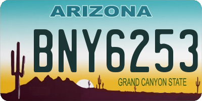 AZ license plate BNY6253