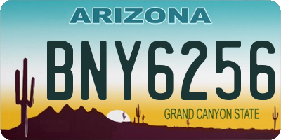 AZ license plate BNY6256