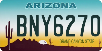 AZ license plate BNY6270