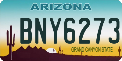 AZ license plate BNY6273