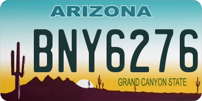 AZ license plate BNY6276