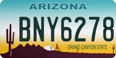 AZ license plate BNY6278