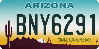 AZ license plate BNY6291