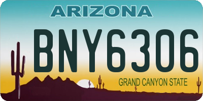 AZ license plate BNY6306
