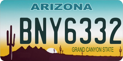 AZ license plate BNY6332