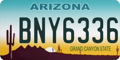 AZ license plate BNY6336