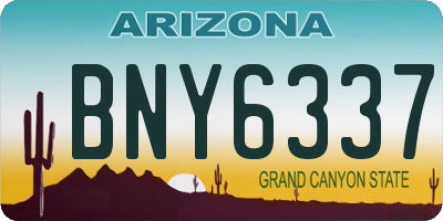 AZ license plate BNY6337