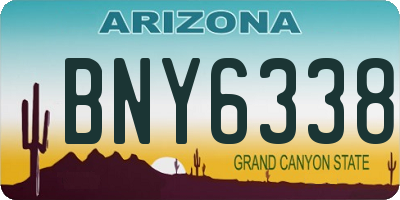 AZ license plate BNY6338