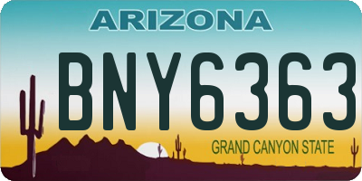 AZ license plate BNY6363