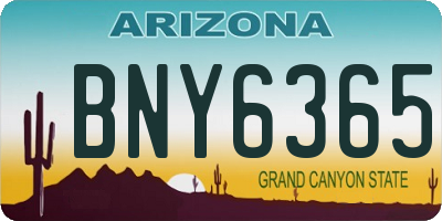 AZ license plate BNY6365