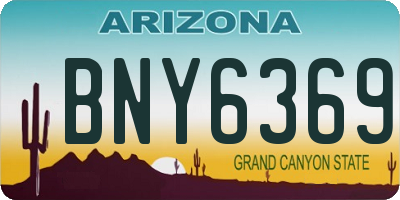 AZ license plate BNY6369
