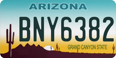 AZ license plate BNY6382