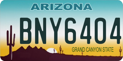 AZ license plate BNY6404