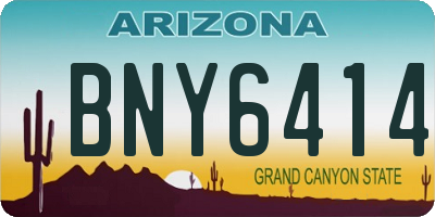 AZ license plate BNY6414