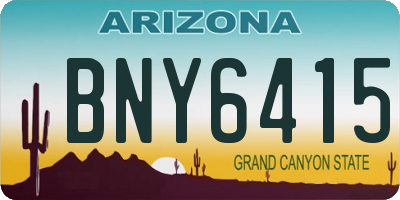 AZ license plate BNY6415
