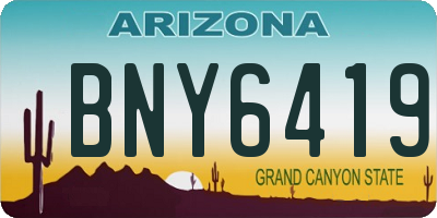 AZ license plate BNY6419