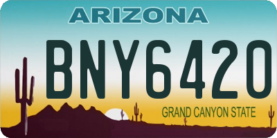AZ license plate BNY6420