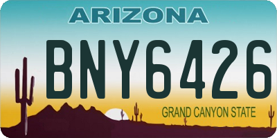 AZ license plate BNY6426