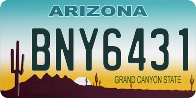 AZ license plate BNY6431