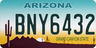 AZ license plate BNY6432