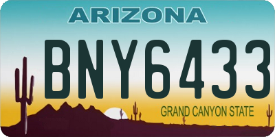 AZ license plate BNY6433