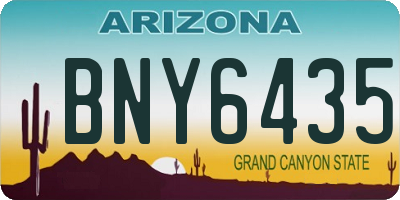 AZ license plate BNY6435