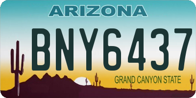 AZ license plate BNY6437