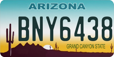 AZ license plate BNY6438