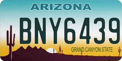 AZ license plate BNY6439