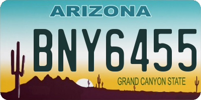 AZ license plate BNY6455