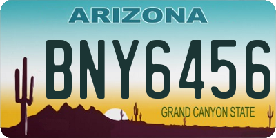 AZ license plate BNY6456