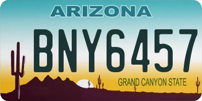AZ license plate BNY6457