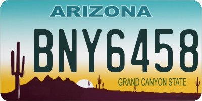 AZ license plate BNY6458
