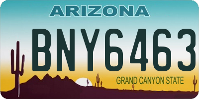 AZ license plate BNY6463